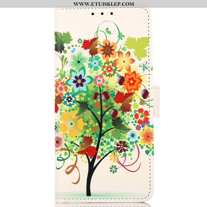 Etui Folio do Google Pixel 7A Drzewo Z Kolorowymi Ulistnieniem